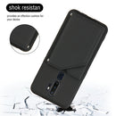 For OPPO A9 2020 Skin Feel PU + TPU + PC Back Cover Shockproof Case with Card Slots & Holder & Photo Frame(Black)