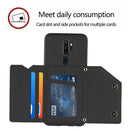 For OPPO A9 2020 Skin Feel PU + TPU + PC Back Cover Shockproof Case with Card Slots & Holder & Photo Frame(Black)