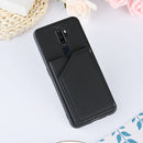 For OPPO A9 2020 Skin Feel PU + TPU + PC Back Cover Shockproof Case with Card Slots & Holder & Photo Frame(Black)