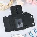 For OPPO A9 2020 Skin Feel PU + TPU + PC Back Cover Shockproof Case with Card Slots & Holder & Photo Frame(Black)