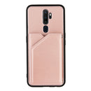 For OPPO A9 2020 Skin Feel PU + TPU + PC Back Cover Shockproof Case with Card Slots & Holder & Photo Frame(Rose Gold)