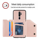 For OPPO A9 2020 Skin Feel PU + TPU + PC Back Cover Shockproof Case with Card Slots & Holder & Photo Frame(Rose Gold)