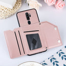 For OPPO A9 2020 Skin Feel PU + TPU + PC Back Cover Shockproof Case with Card Slots & Holder & Photo Frame(Rose Gold)
