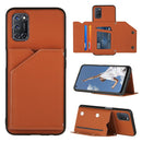 For OPPO A52 & A72 & A92 Skin Feel PU + TPU + PC Back Cover Shockproof Case with Card Slots & Holder & Photo Frame(Brown)