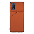 For OPPO A52 & A72 & A92 Skin Feel PU + TPU + PC Back Cover Shockproof Case with Card Slots & Holder & Photo Frame(Brown)
