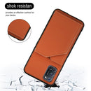 For OPPO A52 & A72 & A92 Skin Feel PU + TPU + PC Back Cover Shockproof Case with Card Slots & Holder & Photo Frame(Brown)