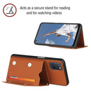 For OPPO A52 & A72 & A92 Skin Feel PU + TPU + PC Back Cover Shockproof Case with Card Slots & Holder & Photo Frame(Brown)