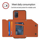 For OPPO A52 & A72 & A92 Skin Feel PU + TPU + PC Back Cover Shockproof Case with Card Slots & Holder & Photo Frame(Brown)