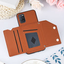 For OPPO A52 & A72 & A92 Skin Feel PU + TPU + PC Back Cover Shockproof Case with Card Slots & Holder & Photo Frame(Brown)