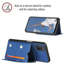 For OPPO A52 & A72 & A92 Skin Feel PU + TPU + PC Back Cover Shockproof Case with Card Slots & Holder & Photo Frame(Royal Blue)