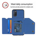 For OPPO A52 & A72 & A92 Skin Feel PU + TPU + PC Back Cover Shockproof Case with Card Slots & Holder & Photo Frame(Royal Blue)