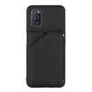 For OPPO A52 & A72 & A92 Skin Feel PU + TPU + PC Back Cover Shockproof Case with Card Slots & Holder & Photo Frame(Black)