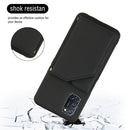 For OPPO A52 & A72 & A92 Skin Feel PU + TPU + PC Back Cover Shockproof Case with Card Slots & Holder & Photo Frame(Black)