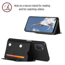 For OPPO A52 & A72 & A92 Skin Feel PU + TPU + PC Back Cover Shockproof Case with Card Slots & Holder & Photo Frame(Black)