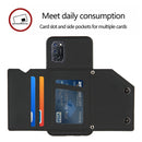 For OPPO A52 & A72 & A92 Skin Feel PU + TPU + PC Back Cover Shockproof Case with Card Slots & Holder & Photo Frame(Black)