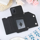 For OPPO A52 & A72 & A92 Skin Feel PU + TPU + PC Back Cover Shockproof Case with Card Slots & Holder & Photo Frame(Black)
