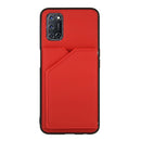 For OPPO A52 & A72 & A92 Skin Feel PU + TPU + PC Back Cover Shockproof Case with Card Slots & Holder & Photo Frame(Red)