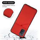 For OPPO A52 & A72 & A92 Skin Feel PU + TPU + PC Back Cover Shockproof Case with Card Slots & Holder & Photo Frame(Red)