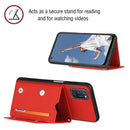 For OPPO A52 & A72 & A92 Skin Feel PU + TPU + PC Back Cover Shockproof Case with Card Slots & Holder & Photo Frame(Red)