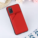 For OPPO A52 & A72 & A92 Skin Feel PU + TPU + PC Back Cover Shockproof Case with Card Slots & Holder & Photo Frame(Red)