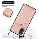 For OPPO A52 & A72 & A92 Skin Feel PU + TPU + PC Back Cover Shockproof Case with Card Slots & Holder & Photo Frame(Rose Gold)