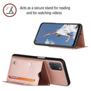 For OPPO A52 & A72 & A92 Skin Feel PU + TPU + PC Back Cover Shockproof Case with Card Slots & Holder & Photo Frame(Rose Gold)