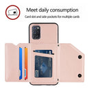 For OPPO A52 & A72 & A92 Skin Feel PU + TPU + PC Back Cover Shockproof Case with Card Slots & Holder & Photo Frame(Rose Gold)