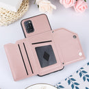For OPPO A52 & A72 & A92 Skin Feel PU + TPU + PC Back Cover Shockproof Case with Card Slots & Holder & Photo Frame(Rose Gold)