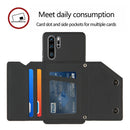 For Huawei P30 Pro Skin Feel PU + TPU + PC Back Cover Shockproof Case with Card Slots & Holder & Photo Frame(Black)