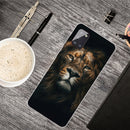 For Samsung Galaxy A31 Shockproof Painted Transparent TPU Protective Case(Yellow Lion)
