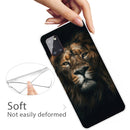 For Samsung Galaxy A31 Shockproof Painted Transparent TPU Protective Case(Yellow Lion)