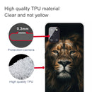 For Samsung Galaxy A31 Shockproof Painted Transparent TPU Protective Case(Yellow Lion)