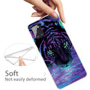 For Samsung Galaxy A51 Shockproof Painted Transparent TPU Protective Case(Purple Tiger)