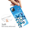 For Samsung Galaxy A12 Shockproof Painted Transparent TPU Protective Case(Blue Butterfly)