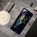 For Samsung Galaxy A12 Shockproof Painted Transparent TPU Protective Case(Colorful Feathers)