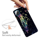 For Samsung Galaxy A12 Shockproof Painted Transparent TPU Protective Case(Colorful Feathers)