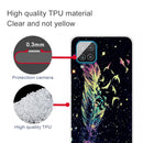 For Samsung Galaxy A12 Shockproof Painted Transparent TPU Protective Case(Colorful Feathers)