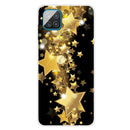 For Samsung Galaxy A12 Shockproof Painted Transparent TPU Protective Case(Gold Star)