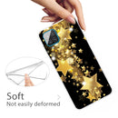 For Samsung Galaxy A12 Shockproof Painted Transparent TPU Protective Case(Gold Star)
