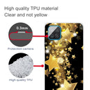 For Samsung Galaxy A12 Shockproof Painted Transparent TPU Protective Case(Gold Star)