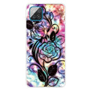 For Samsung Galaxy A12 Shockproof Painted Transparent TPU Protective Case(Starry Rose)