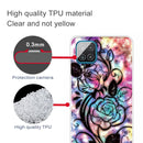 For Samsung Galaxy A12 Shockproof Painted Transparent TPU Protective Case(Starry Rose)