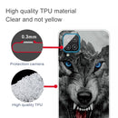 For Samsung Galaxy A12 Shockproof Painted Transparent TPU Protective Case(Mountain Wolf)