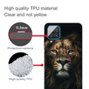For Samsung Galaxy A12 Shockproof Painted Transparent TPU Protective Case(Yellow Lion)