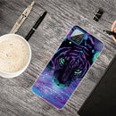For Samsung Galaxy A12 Shockproof Painted Transparent TPU Protective Case(Purple Tiger)