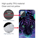 For Samsung Galaxy A12 Shockproof Painted Transparent TPU Protective Case(Purple Tiger)
