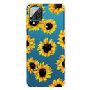 For Samsung Galaxy A12 Shockproof Painted Transparent TPU Protective Case(Yellow Chrysanthemum)
