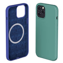 WK WPC-005 iDeal Series Magnetic Liquid Silicone Full Coverage Shockproof Magsafe Case with Magsafe Charging Magnet For iPhone 12 / 12 Pro(Green)