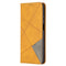 For Samsung Galaxy A12 Prismatic Invisible Magnetic Horizontal Flip Leather Case with Holder & Card Slots & Photo Frame(Yellow)
