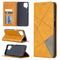 For Samsung Galaxy A12 Prismatic Invisible Magnetic Horizontal Flip Leather Case with Holder & Card Slots & Photo Frame(Yellow)